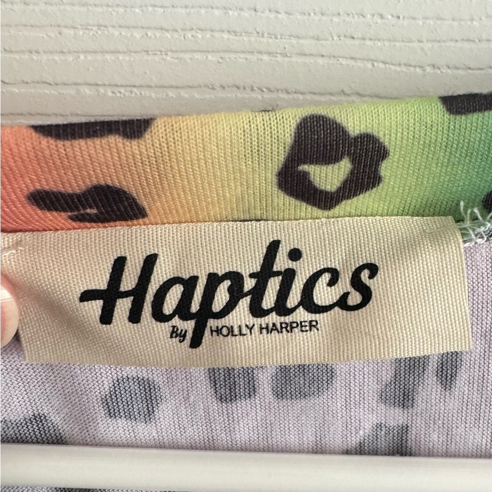 Haptics Rainbow Leopard Print T-Shirt - Picture 3 of 3